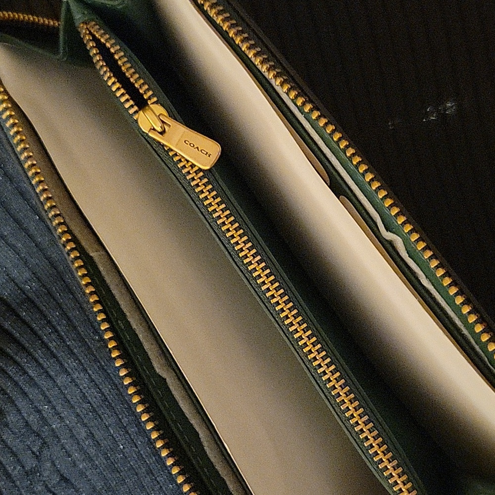 Coach Turquoise Zip-Around Wallet - Picture 2 of 3